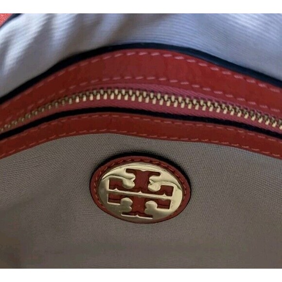 Tory Burch Priscilla Crossbody Hand Bag Frame Satchel Orange - Picture 10 of 16